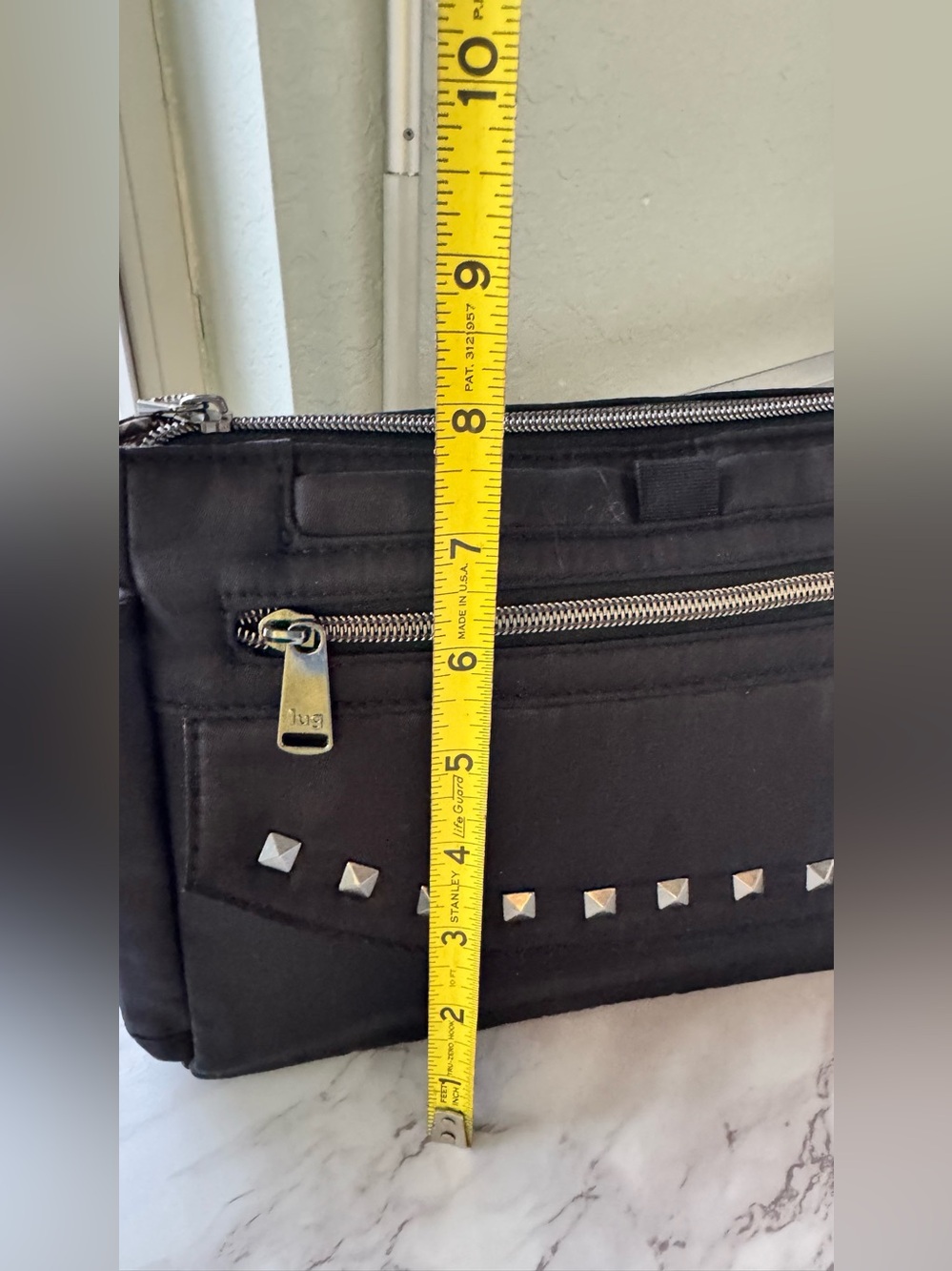 Lug Pacer RFID Crossbody Travel Organizer Bag Black Studded Nylon EUC - Picture 14 of 16